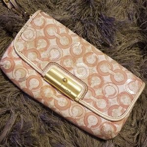 Coach pink sequin clutch